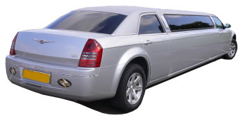 Chauffeur driven silver Chrysler 300 stretched limousine - School Proms, Birthdays, Anniversaries in Bournemouth and beyond.